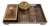 Antique Art Nouveau Brass Inlaid Inkwell with Rocker Blotter by Erhard & Söhne, Germany, 1910, Set of 2 For Sale