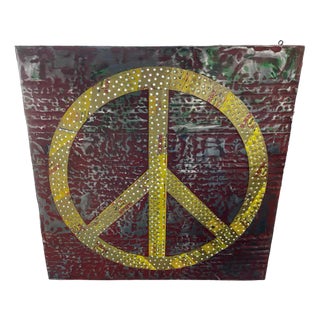 Industrial Iron Framework Peace Sign For Sale