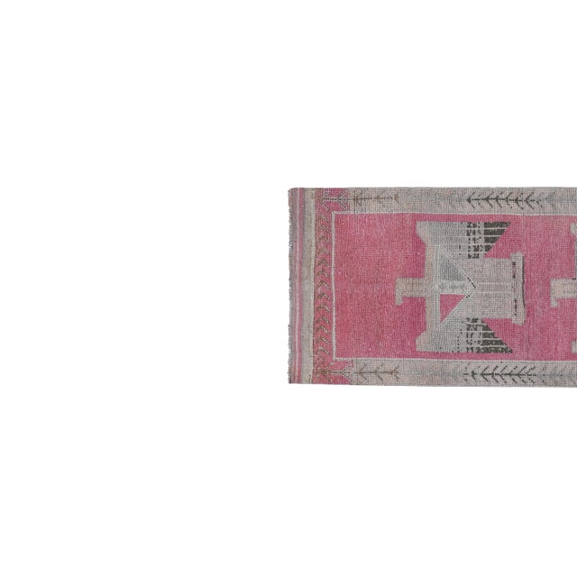 Mid-Century Modern 1960s Vintage Eagle Pictorial Turkish Herki Rug 3'3'' X 12'8'' For Sale - Image 3 of 13