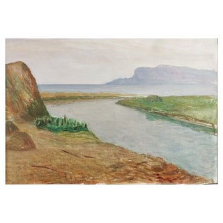 Giovanni Malesci, The Fiumara With a View of Castiglione Della Pescaia, 1966, Oil on Canvas For Sale