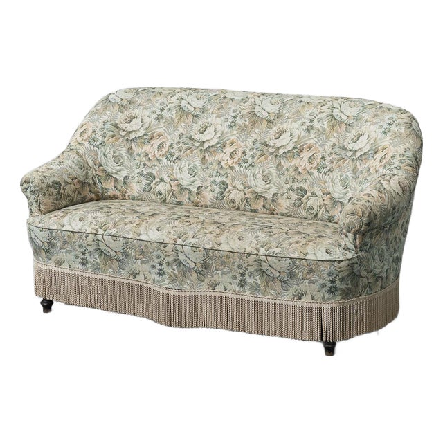 Vintage Two-Seater Sofa with Floral Pattern, 1950s For Sale