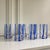 Set of 6 Size: 5.75"H x 3.25"W Blue/Clear Striped Murano Glass Tumblers Made in Italy | Hand-painted Brand new