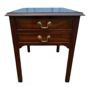 Mid 20th Century Stickley Furniture Mahogany Side Table With 2 Drawers