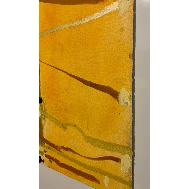 Abstract Expressionism Stanley Boxer, Stanley Boxer Mixed Media Abstract Expressionist Painting on Paper, Gold, 1987 For Sale - Image 3 of 16