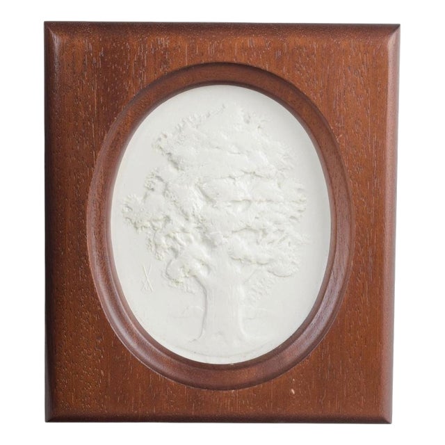 Relief Plaque in White Biscuit Porcelain with Motif of Tree from Meissen, 1970s For Sale