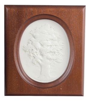 Relief Plaque in White Biscuit Porcelain with Motif of Tree from Meissen, 1970s