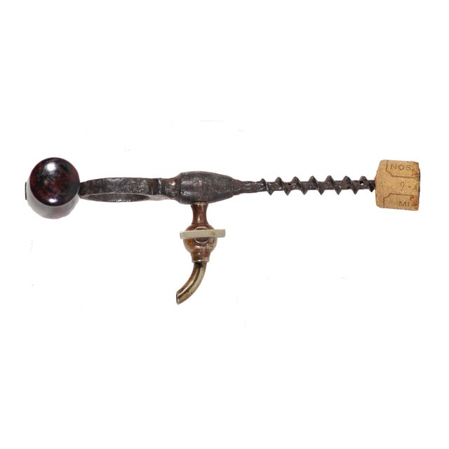 Early SIPHON CHAMPAGNE TAP CORKSCREW..no makers marks.. Possibly pre prohibition...Screwed thru the cork into the bottle...