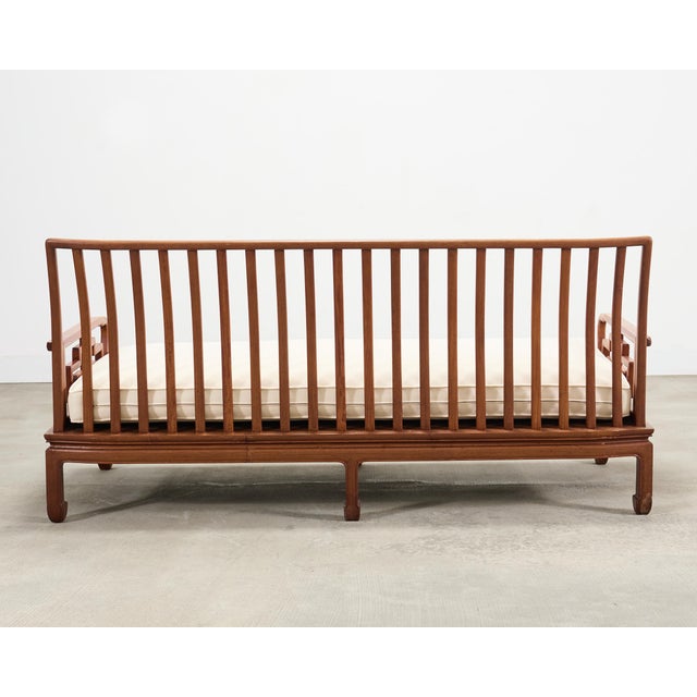 Pair of Michael Taylor Style Ming Inspired Hardwood Sofas For Sale - Image 17 of 18
