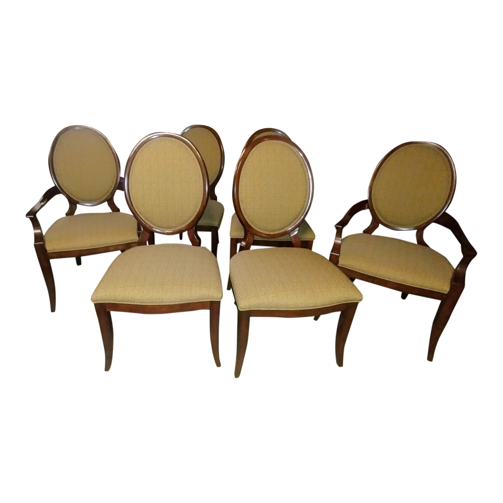 Thomasville Furniture Spellbound Sable Mahogany Oval Back Dining Chairs