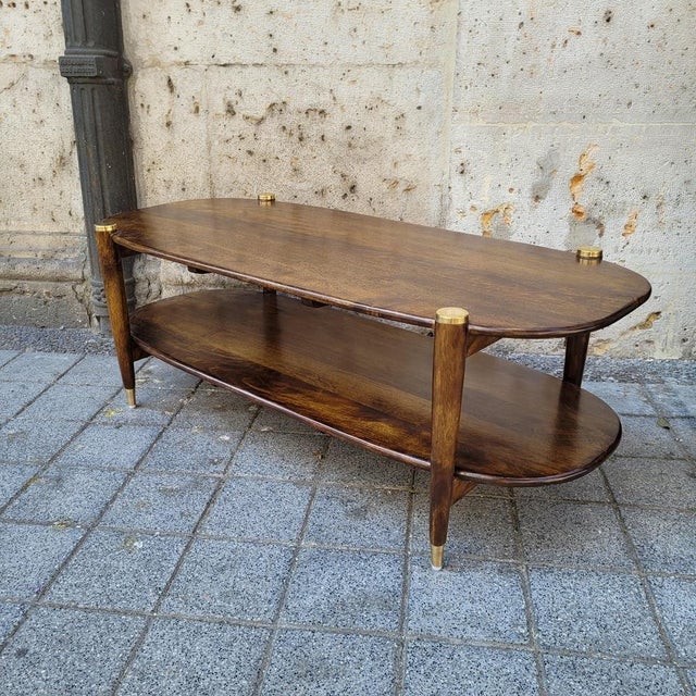 Mid-Century Elanza Coffee Table in Mango Wood from Chehoma, Belgium, 2010s For Sale - Image 14 of 18