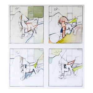 Late 20th Century Neutral Abstract Studies Painting