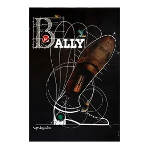 1980s Vintage French Poster - Bally Shoes (Le Style Golf à La Ville), Double-Sided