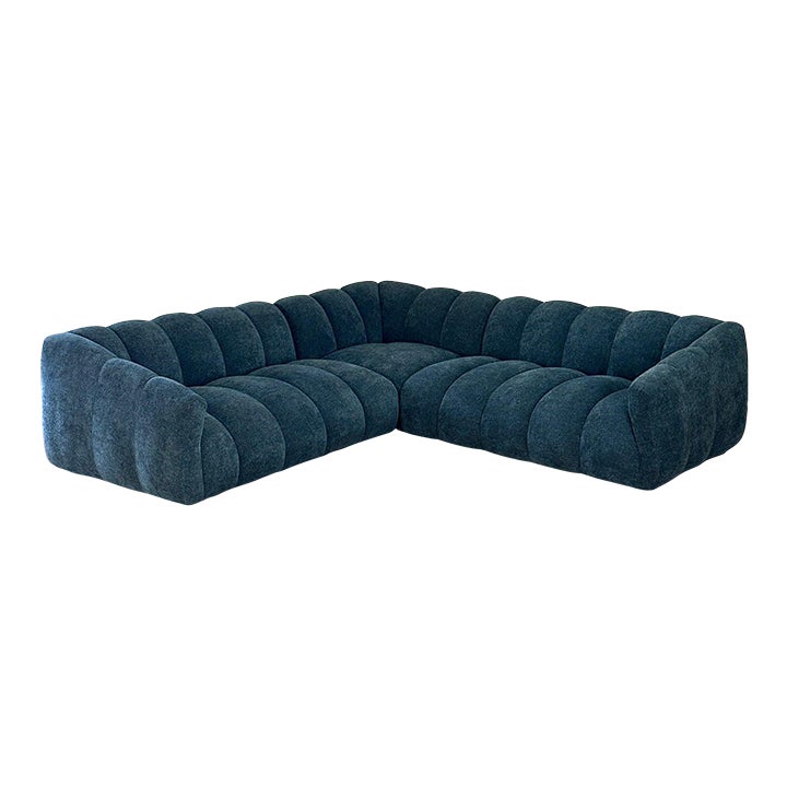 Low Profile Channel Sectional in Blue