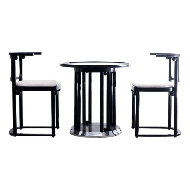 Fledermaus Table and Chairs by Josef Hoffmann for Wittmann, 1980s For Sale