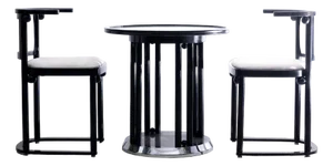 Fledermaus Table and Chairs by Josef Hoffmann for Wittmann, 1980s, Set of 3