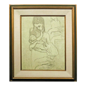 Pablo Picasso Reproduction Lithograph "Mother&Child" Plate Signed Custom Framed