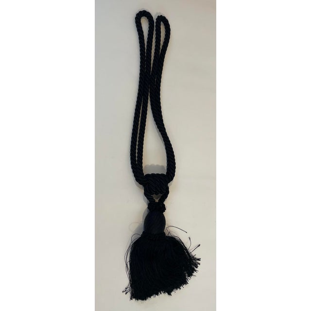 Single vintage black tassel tie back