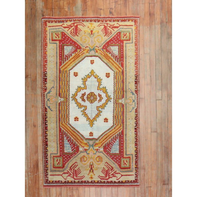 Colorful Early 20th Century Antique Turkish Ghiordes Rug - 3'8" x 5'5" For Sale - Image 9 of 18