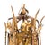 Gold Spanish Revival Brass Lantern With Amber Glass Panels – Addison Mizner Gothic Mediterranean Pendant Light For Sale - Image 8 of 15