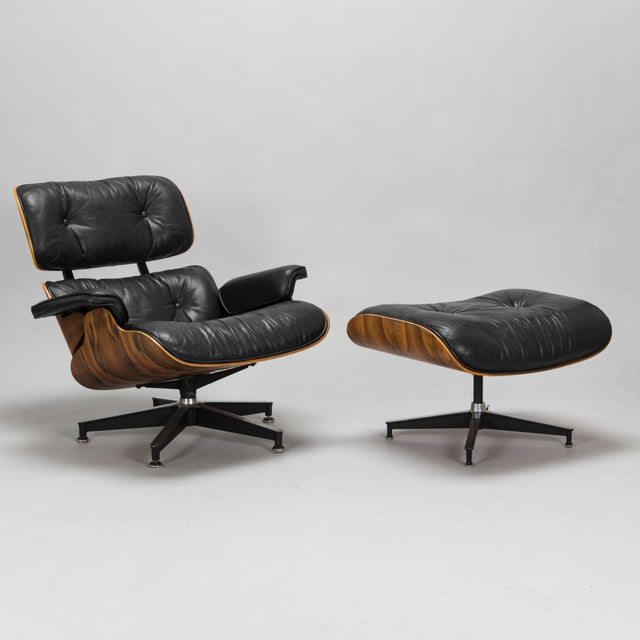 Mid-Century Modern Charles and Ray Eames Lounge Chair 670 671 Ottoman Herman Miller For Sale - Image 3 of 9