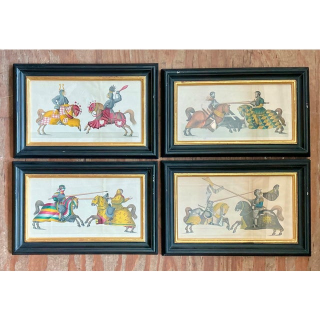 Vintage Medieval Knight Prints in Black Frames - Set of 4 For Sale - Image 11 of 12