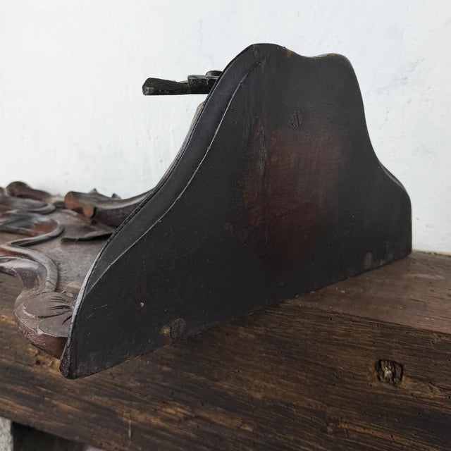 Antique Italian Liberty Art Nouveau Wall Shelf in Carved Wood, 1890s For Sale - Image 11 of 16