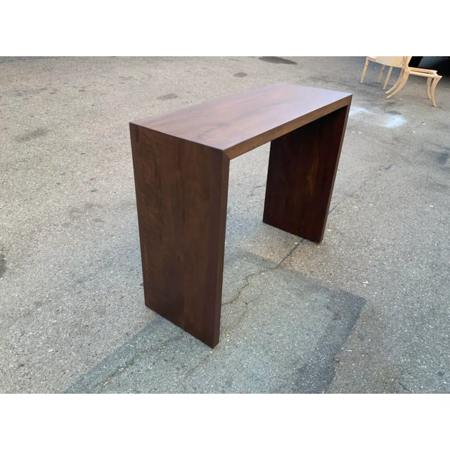 Mid-Century Style Modern Solid Walnut Console Table For Sale - Image 4 of 6