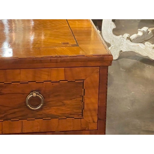 Wood 19th C. Continental Inlaid Walnut Commode For Sale - Image 7 of 11