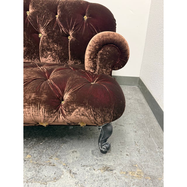 Late 20th Century Provasi Bespoke Paris Velvet Sofa, Vintage For Sale - Image 5 of 12