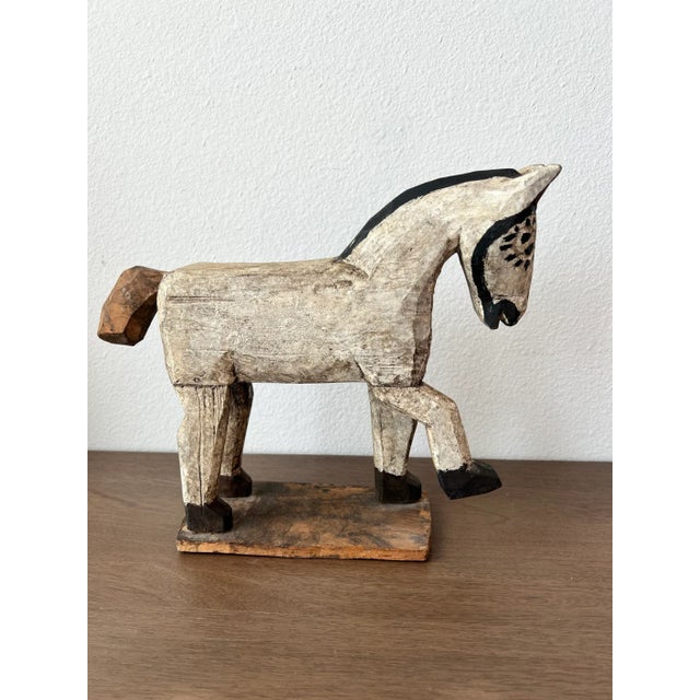 Antique Guatemalan Hand Carved & Painted Horse Folk Art Sculpture For Sale - Image 10 of 10