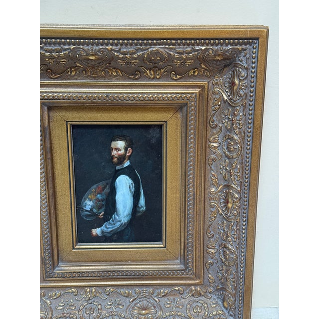 Impressionist Frédéric Bazille Self-Portrait With Palette Reproduction Print, Framed For Sale - Image 3 of 12