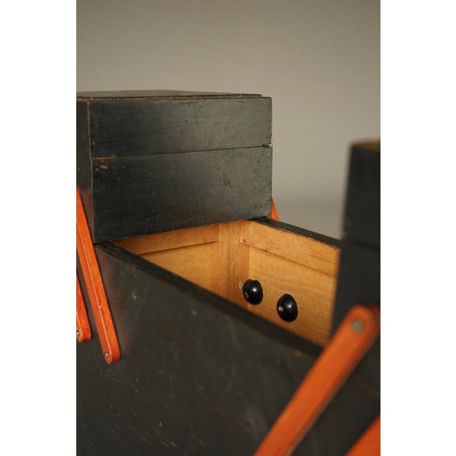 Modernist Sewing Box with Orange Details, 1930s For Sale - Image 12 of 18