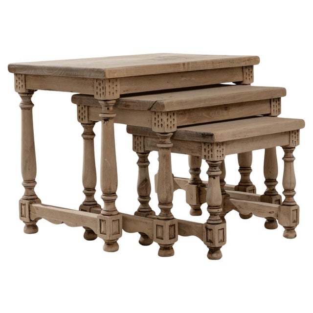 20th Century French Wooden Nesting Tables - Set of 3 For Sale - Image 15 of 18