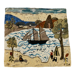 American Folk Art Rug Signed Carol Weatherman