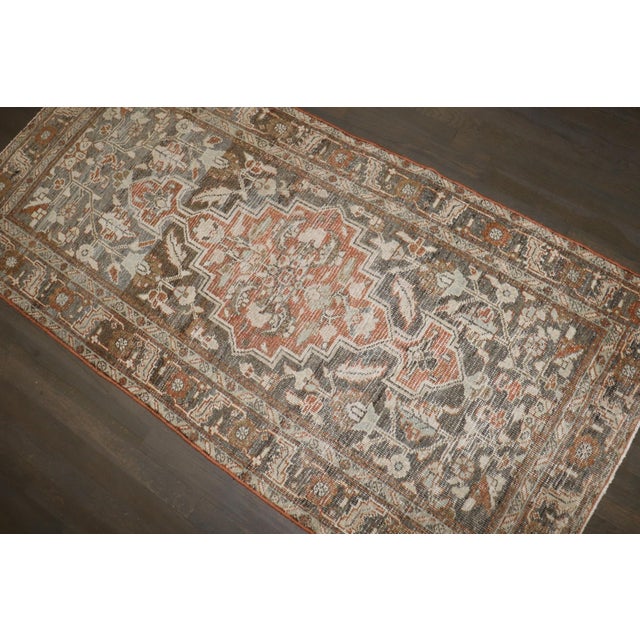 Brown Apricot Persian Heriz Scatter Rug no. j5259 For Sale - Image 4 of 6
