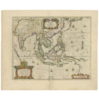 Antique Map of the East Indies by Janssonius, 1644 For Sale