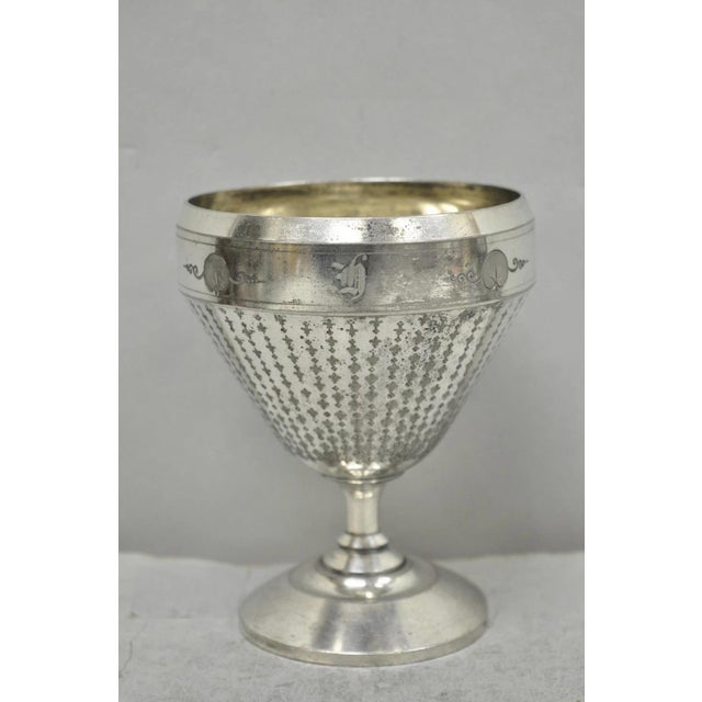 Antique Meriden English Victorian Silver Plated Goblet Cup W/ "H" Monogram For Sale - Image 4 of 16