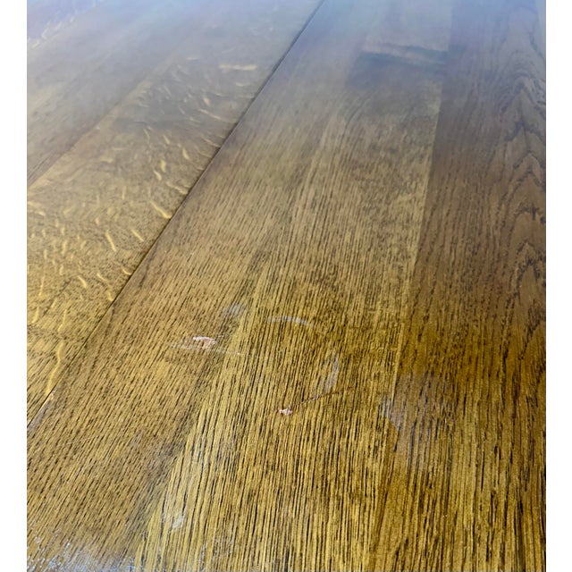 1970s Mid Century Guillerme Et Chambron Style Brutalist Oak Dining Table For Sale - Image 12 of 12