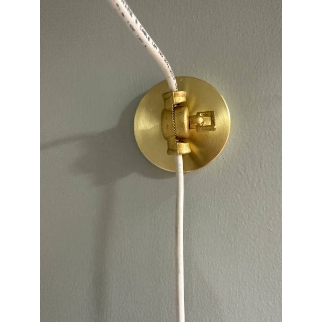 Mid-Century Modern Modern Mid-Century Brass Pendant Light With Exposed Cord Design For Sale - Image 3 of 9