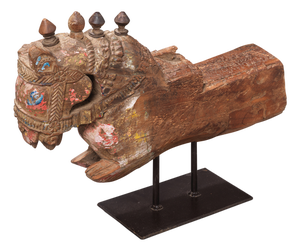 Vintage Wooden Horse on Stand, 1940s