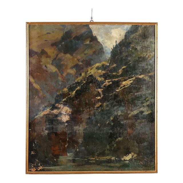 Ludovico Zambeletti, Landscape, Oil on Canvas For Sale