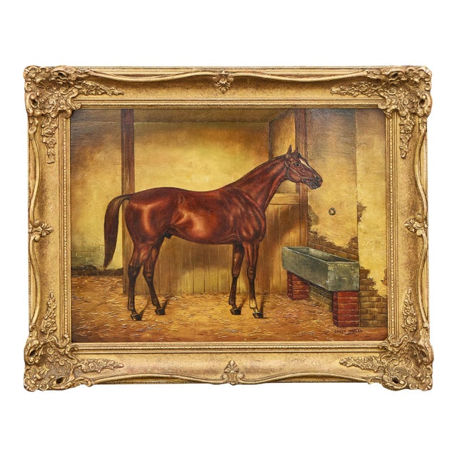 American Equestrian Oil on Board Signed Louis Nadler, Early 20th Century For Sale