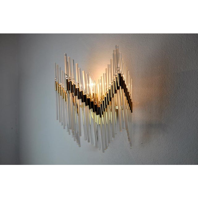 Wall Lamp in Tubular Crystals from Venini, Italy, 1970s For Sale - Image 6 of 8