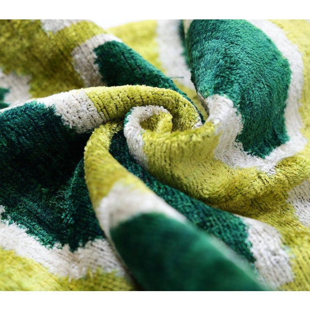 Emerald The Lime & Emerald Honeycomb Silk Velvet Pillow - 20" X 20" For Sale - Image 8 of 8