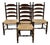 Vintage Hitchcock Harvest Paint Decorated Ladderback Rush Seat Dining Chairs - Set of 4 For Sale