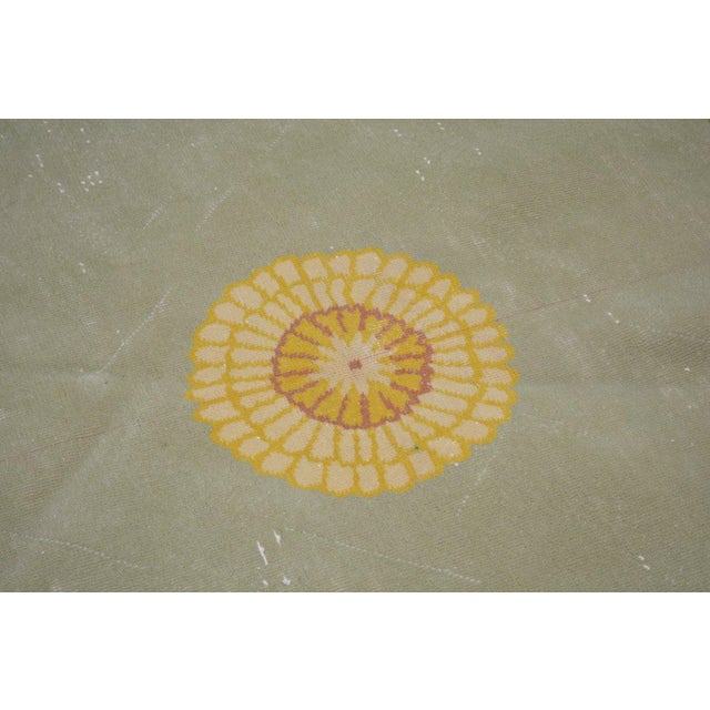 Art Deco Vintage Chinese Art Deco Hand Knotted Wool Rug, 4'9'' X 4'9'' For Sale - Image 3 of 4