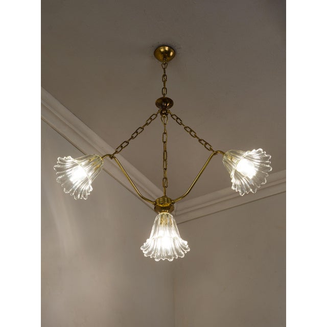 Mid-Century Murano Glass 4-Light Chandelier, 1950s For Sale - Image 6 of 9