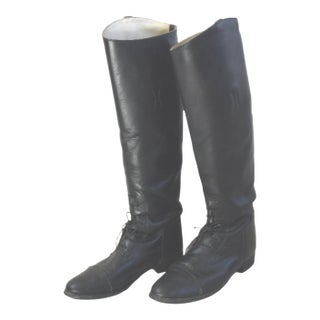 Vintage Equestrian Riding Leather Boots For Sale