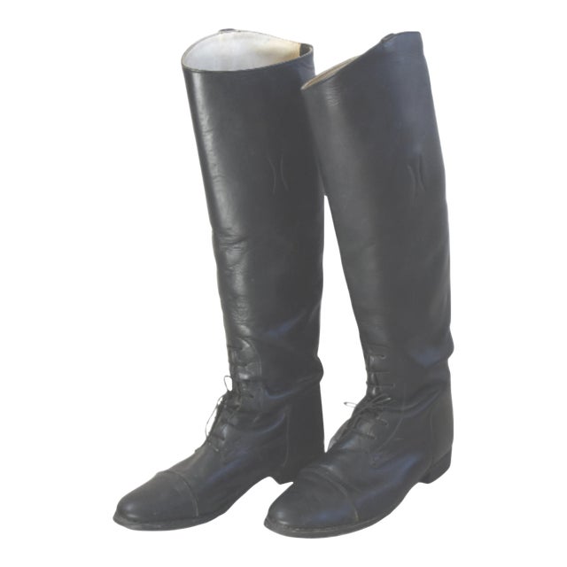 Vintage Equestrian Riding Leather Boots For Sale