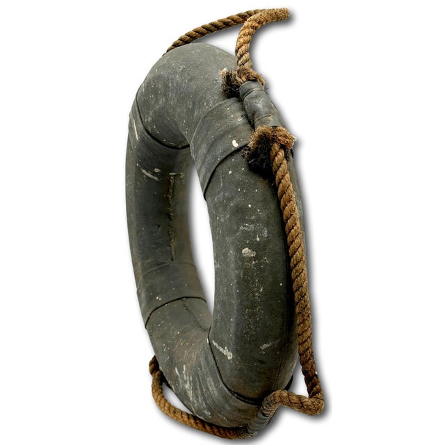 Authentic Antique Early 1900s American Hand Made Canvas & Natural Cork Ships Life Preserver From Cape Cod For Sale In Boston - Image 6 of 12